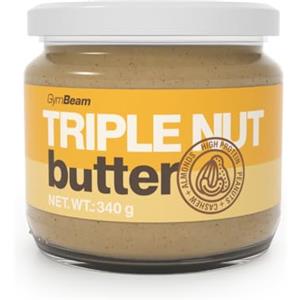 GymBeam - Delizioso Burro di Anacardi, Arachidi e Mandorle 400g, Senza Glutine, Senza Olio di Palma, Ricco di Proteine e Fibre, Prodotto con Ingredienti Naturali - Crema Triple Nut