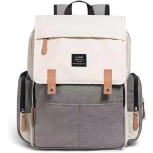 Chickwin Borsa Zaino Fasciatoio Neonato, Borsa Pieghevole per Culla, Zainetto Fasciatoio Grande Multifunzione Borsa Bebè con Fasciatoio Portatile, per Mamma e Papà (grigio beige,31x13x40cm)
