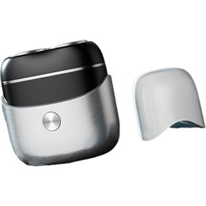 QINZITAO Rasoio elettrico a doppia testa in miniatura da uomo portatile per viaggi e toelettatura quotidiana Regolatore di barba ricaricabile USB