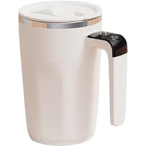 Klaisy Coperchio scorrevole Tazza di miscelazione automatica Tazza di miscelazione del caffè rotante elettrica Miscelatore per bevande con display di temperatura Tazza portatile montalatte