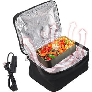 Jwthee Forno a microonde portatile per campeggio, Lunch Box riscaldato elettrico Forno portatile Scaldavivande Alimentato tramite USB Lunch Box per potluck da campeggio