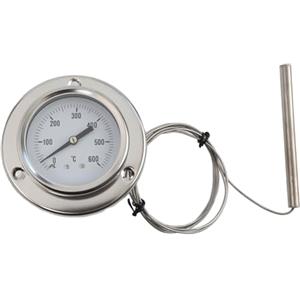 Besshepplo Termometro da forno con sonda in acciaio inox, 0-600 °C, per cucina, forno, uso industriale, 1,5 m, linea capillare, sonda da 100 mm