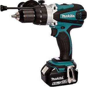 Makita Dhp458 g1 - Trapano avvitatore a percussione 91 Nm Lxt 18 V + 1 batteria 18 V 6 Ah Li-Ion Bl1860B