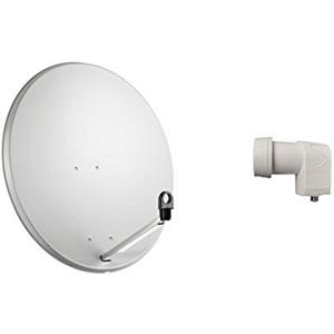 emme esse KIT PARABOLA ANTENNA SATELLITARE DA 80 CM CONVERTITORE ILLUMINATORE LNB 1 USCITA OUT