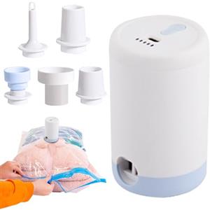 Generic Pompa ad aria sottovuoto - Mini strumento di compressione in ABS da 10,6 cm | Funzione di aspirazione e inflazione portatile a due scopi | Pompa ad aria elettrica senza fili per vestiti, biancheria da