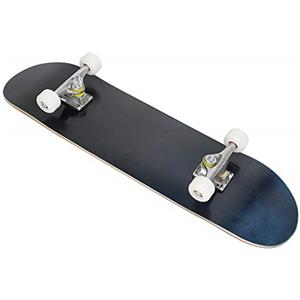 JOSHNESE Skateboard completo in legno d'acero per bambini, ragazzi e adulti, con cuscinetti a sfera ABEC-7, portata: 250 kg (nero)