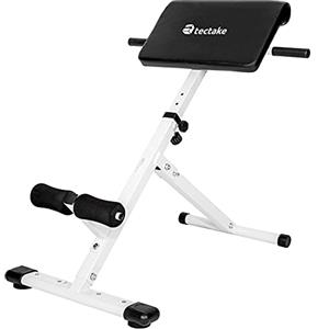 tectake® Panca per Addominali e Dorsali, Imbottiture con Impugnature, Appoggi per le Gambe, Regolabile, Pieghevole, Attrezzi da Palestra Allenamento, per la Casa - 89 x 69 x 88 cm
