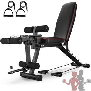 DaoWhisper Panca per Sollevamento Pesi banco manubri palestra multifunzione regolabile pieghevole panca per esercizi Panca Inclinazione Declinazione Panca da Allenamento con Leg Extension e Leg Curl