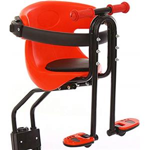 Mqwdxzfes Seggiolino Anteriore per Bici, Seggiolino Porta Bambini MTB con Pedali Pieghevoli e Barra di Sicurezza, Seggiolino per Bambini Rimovibile per Mountain Bike, Bici da Città (da 8 Mesi a 4 Anni