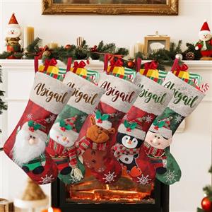 HOBULL Calza Befana Personalizzata con Nome, 46cm Calza Befana Vuota Grande, Calza Natalizia da Appendere&Riempire Camino Decorazione Albero Natale Idea Regalo Familiari Bambini