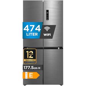 Midea MDRF632FIE - Frigorifero americano, no frost, 474 litri, Classe energetica E