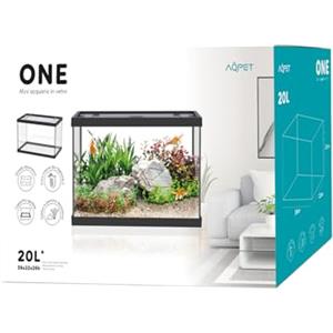 Funhobby Italia Srl Acquario in Vetro ONE Completo di Accessori Filtro Sabbia Arredo Colore Nero 20 Litri
