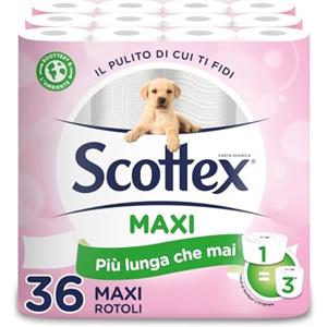Scottex Pulito Originale Carta Igienica, Morbida e Resistente, Formato XXL, Fatto in Italia, 36 Rotoli Mega