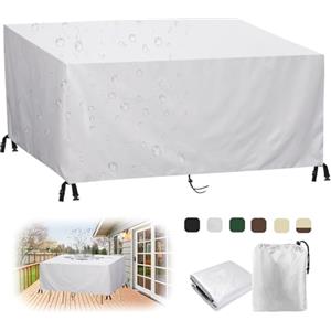 MAIFENGL Coperture per Mobili da Giardino, Copertura Tavolo Esterno Impermeabile Resistenza ai Raggi UV Antivento 420D Oxford Copertura Protettive-Silver||20x20x20cm/8x8x8in