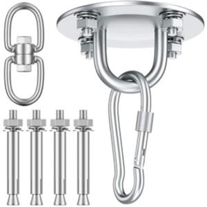 Yuanpgky Kit di ganci da soffitto in acciaio inossidabile con rotazione a 360° per amache, sedie sospese e sacchi da boxe per - Heavy Duty capacità 450 kg piastra fissa sospesa con sicurezza