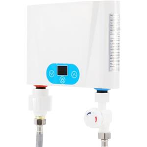 Aangeebone Mini scaldabagno istantaneo, piccolo scaldabagno elettrico, mini sottopiano da cucina, dotato di indicatore LED, 5,5 KW, controllo touch scaldabagno, gamma di temperature 30-55 ℃