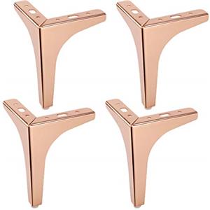 JIAOLUN123 4 Piedini Per Mobili, Piede Di Supporto Per Mobili Di Ricambio Oro Rosa Gambe Ferro Letto Piede Divano Comodino Cucina Piede Banco Da Lavoro Piede Tavolo, Ferramenta Fissaggi Per Mobili(10cm)