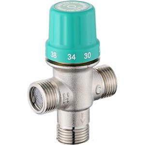 CARMOTTER Valvola miscelatrice termostatica, valvola miscelatrice termostatica in rame con interfaccia da 1/2, Miscelatore per doccia a tre vie, per regolazione dell'acqua calda e fredda per Cucina Bagno(B)