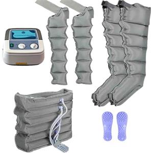 Joyfitness Massaggiatore Compressione D'aria per gambali e addome, Pressoterapia per Casa per Gambe, Linfodrenaggio, Professionale, Apparecchio Massaggiatore, 6 Camere d'aria, Regali per uomini