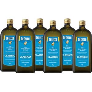 De Cecco Olio Extravergine di Oliva Classico De Cecco | 6 Bottiglie da 1 L | Totale 6 Litri | Formato Scorta Convenienza
