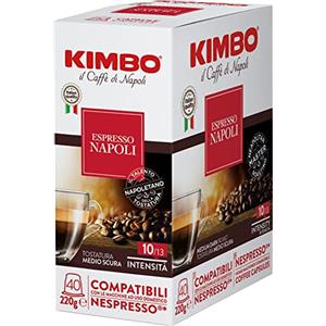 Catania Oils Kimbo Capsule di Caffè Napoli, Compatibile Nespresso, 8 Pacchi da 40 | Tostatura Medio-Scura, Totale 320 Capsule