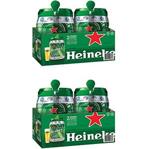 Heineken DraughtKeg Confezione da 4 Fusti con Erogatori da 5 Litri Ciascuno