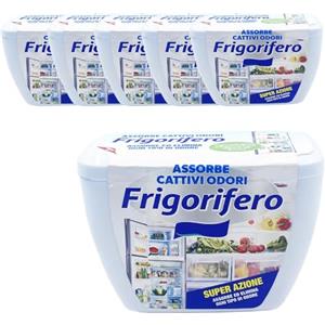 Virsus 6 Assorbi Odori per Frigorifero e Congelatore, misura 11x5x8 cm e peso 150gr, Purificatore Profumo Neutro durata 30 Giorni, Assorbe cattivi odori, protegge gli aromi -1785