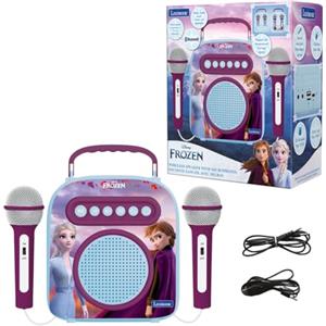 Lexibook Disney Frozen Il Mio Altoparlante Portatile Segreto, con Microfono, Senza Fili, Jack aux-in, Porta SD, Funzione Karaoke, Blu/Viola, BTC050FZ