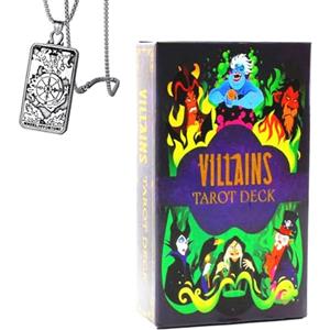 Generico mazzo di tarocchi Villains - Pocket Edition, carta rame, perfetto per i principianti, include carte e collana