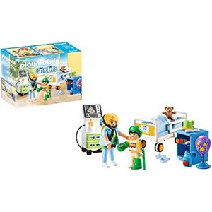 PLAYMOBIL City Life 70192 - Reparto dell'Ospedale per Bambini con Infermiera e Attrezzature Mediche, Gioco per Bambini dai 4 Anni