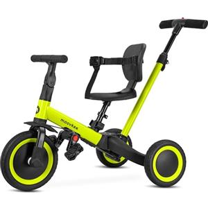 moovkee. Triciclo Bambini Evolutivo 6 in 1 - Bicicletta Bambini da 1 a 5 Anni - Triciclo per Bambini fino 25 kg con Cintura, Sella Regolabile, con o Senza Pedali - Triciclo con Maniglione