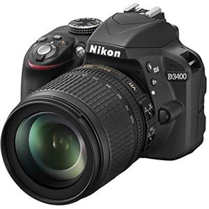 Nikon D3400 con Lente Nikkor AF-S 18/105VR, Fotocamera Reflex Digitale, 24,7 Megapixel, LCD 3, Colore Nero