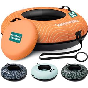 SereneLife Slitta da Neve, Slittino da Neve 102 cm, per Tutte le Età, In Discesa per Sport Invernali, Fondo Rigido in Plastica Resistente, Tubo Gonfiabile, Rivestimento Oxford, Per Bambini E Adulti