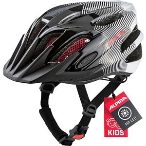 ALPINA Unisex - Bambini, FB JR. 2.0 Casco da bicicletta, black-white-red, 50-55 cm