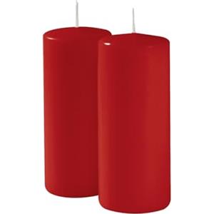 Cereria Di Giorgio - 6 Candele Cero - Diametro 6 cm Altezza 15 cm - Colore Rosso - Durata 72 Ore - Non profumate