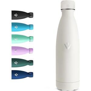 Motswedi Borraccia Termica 500 ml, Senza BPA, Bottiglia Termica, 18/8 Acciaio Inox, Borracce Termiche, Doppia Parete, Bottiglia Acqua, Borraccia per Palestra, Scuola, Sport, Ufficio, Bianco Sporco