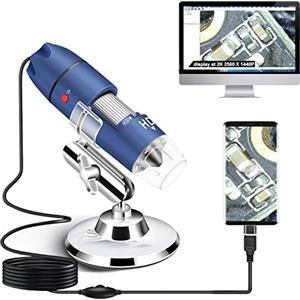 Ninyoon Microscopio Digitale USB 2K Per PC Android, Microscopio 40-1000X Super HD Endoscopio Fotocamera Compatibile con Cellulare e Tablet Android, Windows Mac Chrome Linux - Non Per iPhone iPad