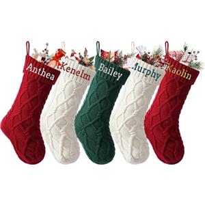 NIBESSER Calza Befana Personalizzata Calze Natalizie da Appendere con Nome Calza Befana Vuota Idea Regalo per Epifania Natale Decoraizione Natalizia per Camino (Stile I, 1 Pezzo)