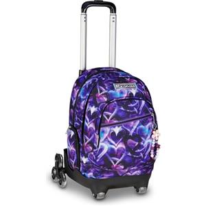 Seven Trolley Scuola Comby 8 Ruote LOVEPASS, Viola, 31 L, Scomponibile, Uso Zaino, Tasche multiuso, Tasca porta pc, Struttura pieghevole, Barra telescopica, Scuola elementare e media, Bambina