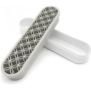 TopHomer Porta pennelli da trucco da scrivania, in silicone, organizer per strumenti da cucito, per forbici, pittura, penne, pennarelli cosmetici (21 cm, grigio)