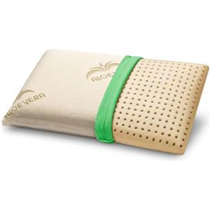 GEEMMA s.r.l. cuscino 100% lattice 40x70 cm H12 cm. Guanciale letto a modello saponetta con tessuto in ALOE VERA Sfoderabile e lavabile. Cuscino materasso Anallergico - MILK