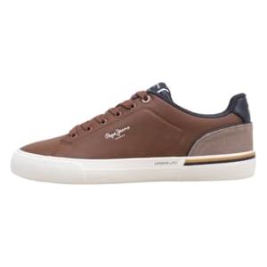 Pepe Jeans Kenton Campus M Sneak Uomo, Marrone Marrone Chiaro, 42 EU
