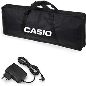 CASIO- KIT CASIO - Borsa custodia per Trasporto Tastiera Elettronica Casio (61 Tasti) + Alimentatore Casio AD-E95100LG AC Adaptor, Nero