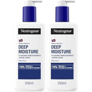 Neutrogena Formula Norvegese Lozione Corpo Idratazione Intensa, Crema corpo per 72h di nutrimento, Crema idratante corpo con 10% Glicerina, Crema corpo idratante pelle secca, 250 ml (Confezione da 2)