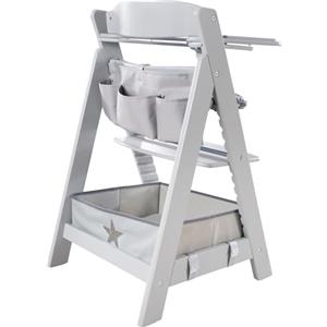 roba Set Organizzatore per Seggioloni con Motivo a Stelle - Adatto a tutti i Seggioloni Sit Up & Born Up - Scatola e Borsa da Appendere - Fissaggio con Velcro - Grigio