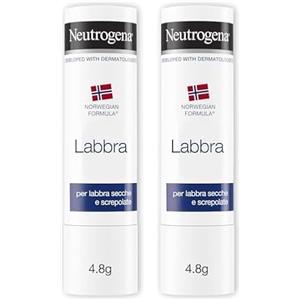 Neutrogena Formula Norvegese Balsamo Labbra Stick, Burrocacao protettivo per labbra secche e screpolate, Burro cacao idratante arricchito con Glicerina concentrata, Senza Blister 4.8 g