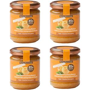 ZeroCal - Dalia Dalia - Composta di frutta 85% | Senza aggiunta di zuccheri con ERITRITOLO - STEVIA | Prodotto artigianale italiano | 4 pezzi da 220 g | Albicocche