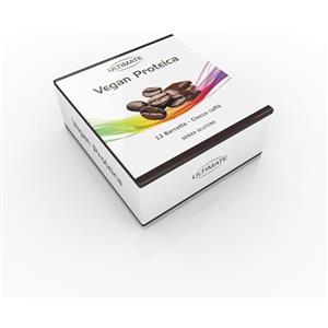 Ultimate Italia - Barrette Vegan Proteiche 27% - Snack Senza Glutine, Vitamine e Minerali - 100% Vegane - Dieta a Zona 40-30-30 - gusto Ciocco caffè - 12 pz da 40g