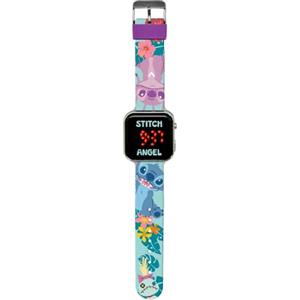 Kids Licensing - Orologio digitale LED per ragazze con personaggi ha funzioni di ora, data e cinturino regolabile, Stitch tropicale, Stitch tropicale