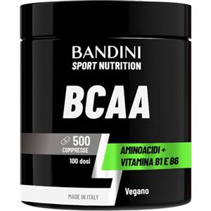 Bandini® BCAA con Vitamina B1 e B6 | AMINOACIDI RAMIFICATI 500 Compresse da 1000mg per il Recupero Muscolare | Amminoacidi Intra Pre Post Workout | Per Palestra, Allenamento 100% Vegan